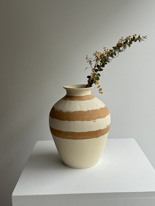 Striped Mixed Clay Vase