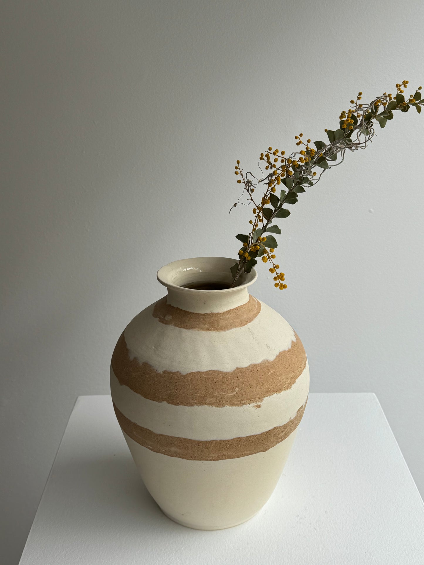 Striped Mixed Clay Vase