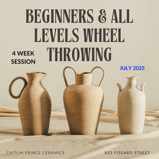4 WEEK Beginners & All Level Wheel Throwing | JULY 2025